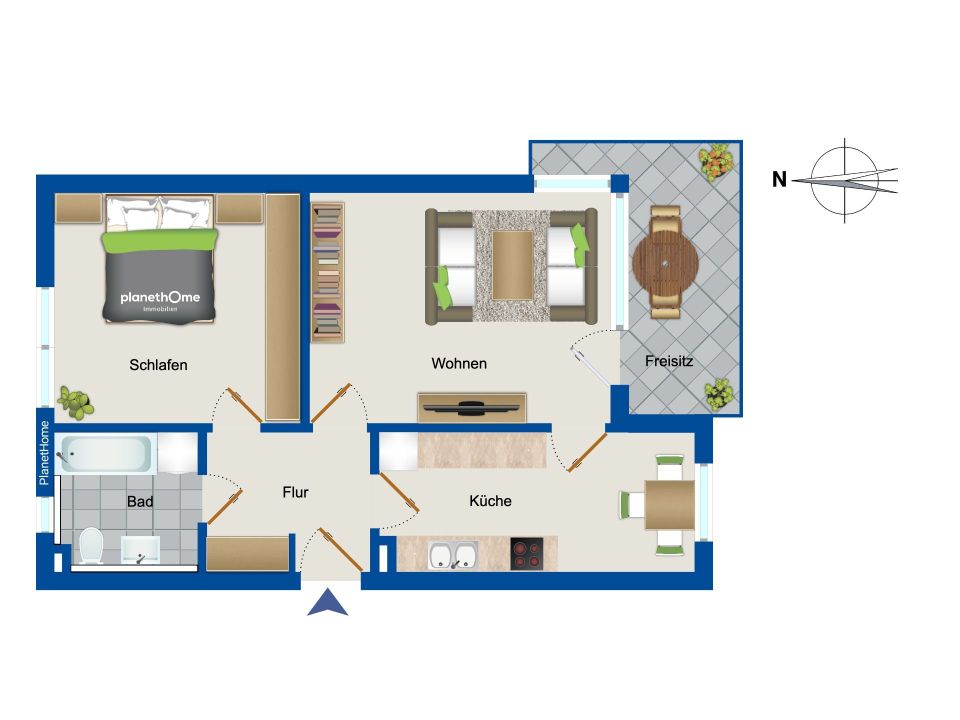 Attraktive Wohnlage in Hannover! Vermietete 2-Zimmer-Terrassenwohnung mit Garten in Hannover