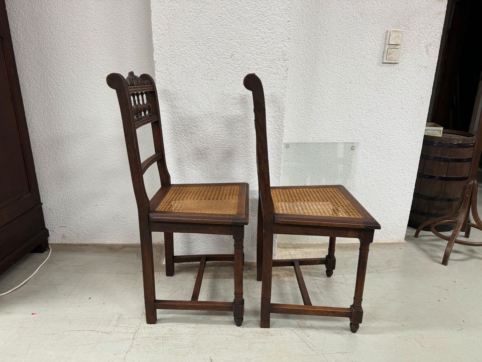2 Antike Stühle Gründerzeit geschnitzt 19.Jh Stuhl Küchenstuhl in Völklingen