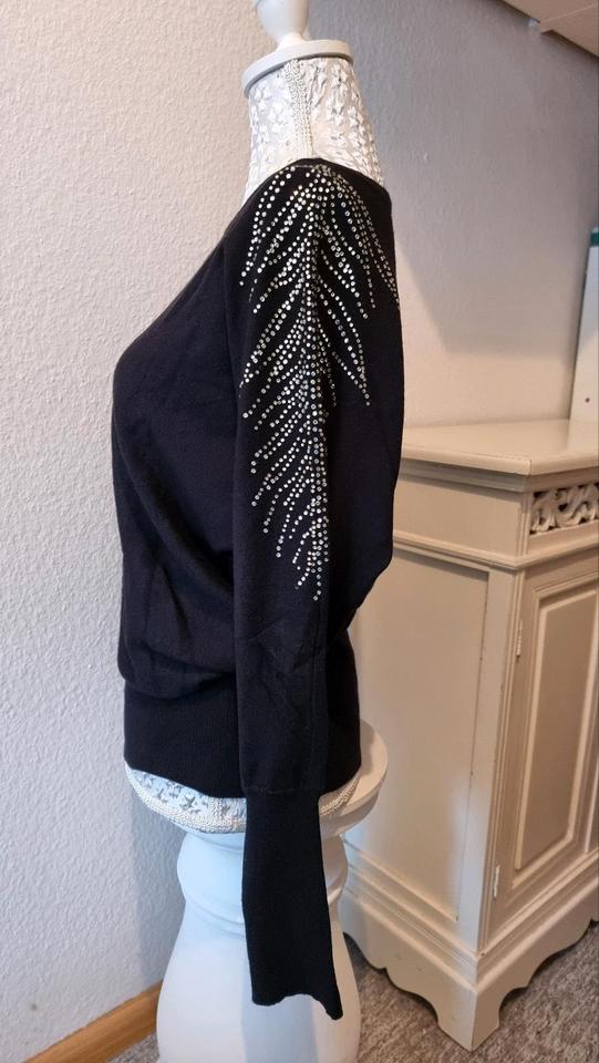 Damen Pullover schwarz Strass Gr. 34 36 XS S  wie neu in Emmendingen
