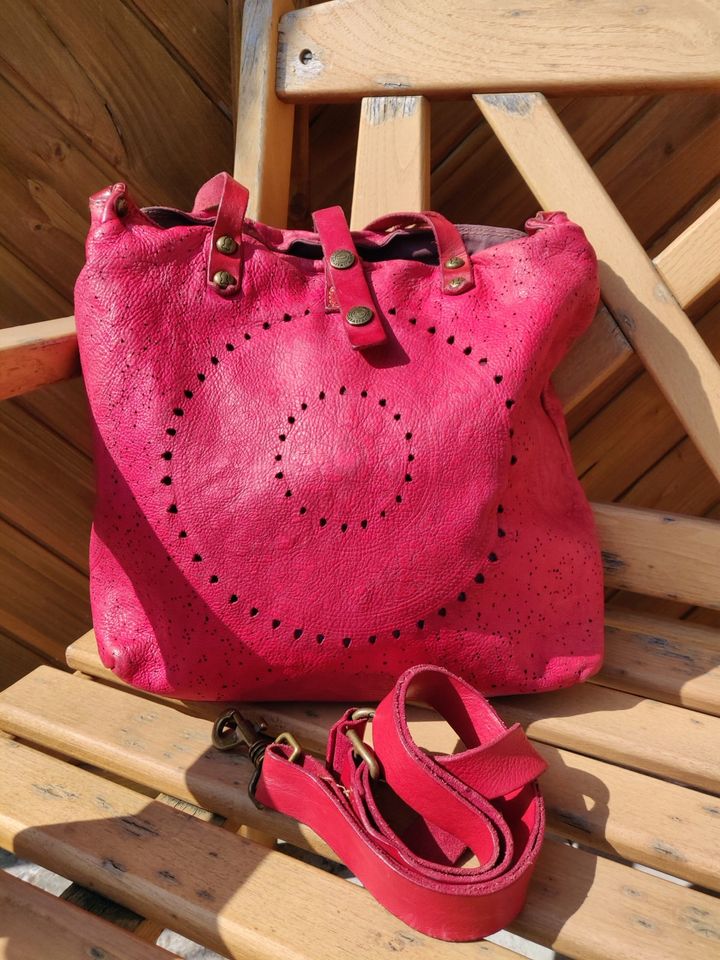 Campomaggi ☀️ Shopper Leder Tasche Fuchsia Pic Rossone in Bockenem