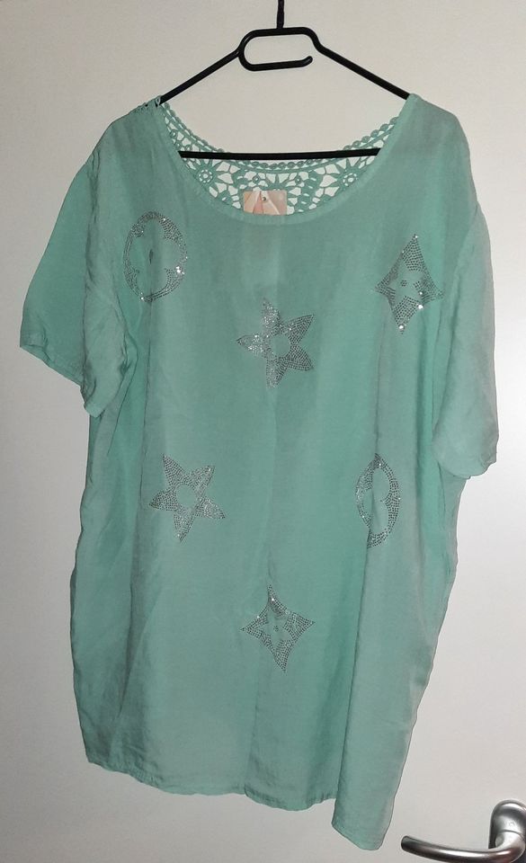 NEU + Tunika Shirt Bluse + Gr. 3 (44 46) mint Made Italy Glitzer in Dortmund