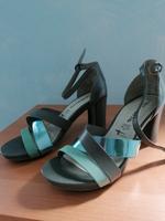 Sandale Sommerschuh Damen Gr. 38 grün/grau metalic Tamaris Dresden - Loschwitz Vorschau