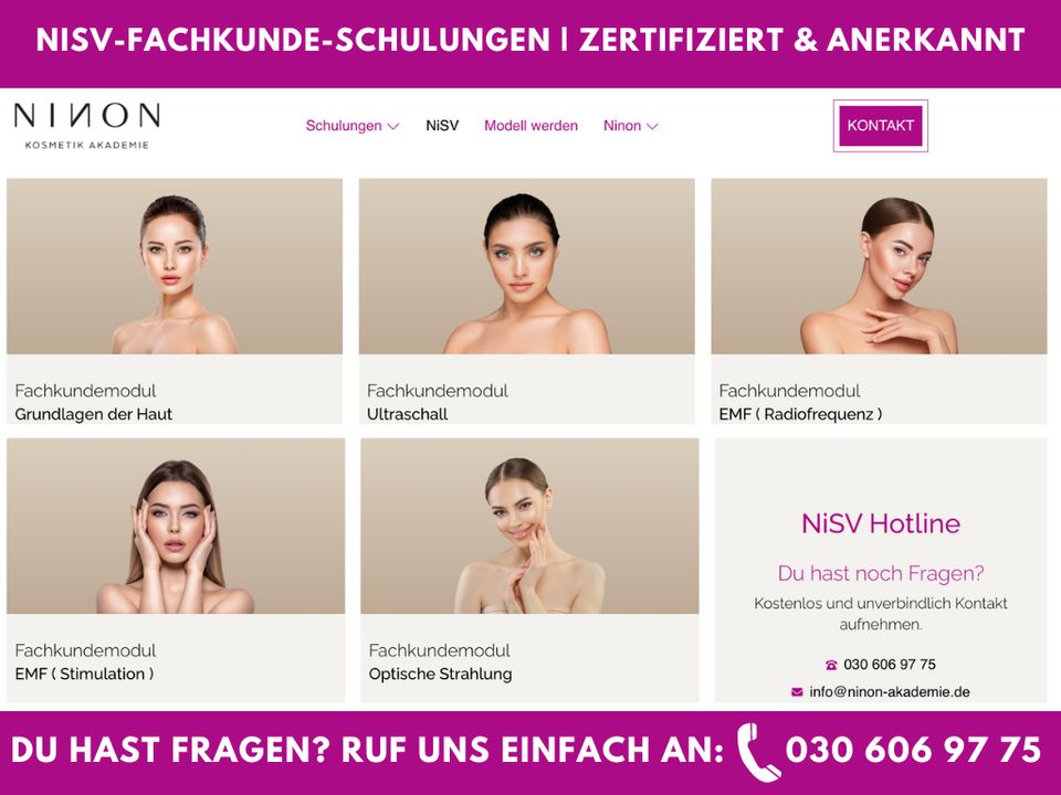 NISV Schulungen anerkannt und zertifiziert für Kosmetik Job in Berlin