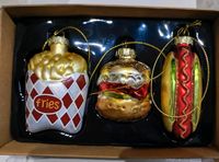 Christbaumanhänger aus Glas Pommes, Burger, Hotdog Bayern - Oberelsbach Vorschau