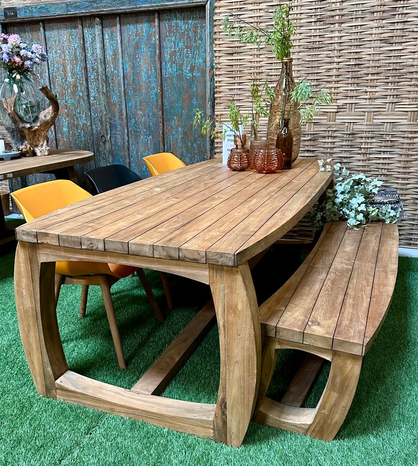 250 cm Gartentisch Teakholz NEU Teak Holz Massiv Gartenmöbel Garten Möbel Echtholz Tisch Outdoor Table Tuin Braun Oval Recheckig in Wermelskirchen