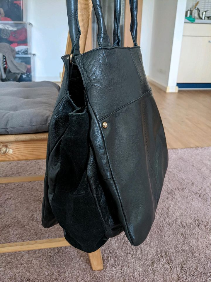 Cox Leder Taschen Shopper schwarz groß Vintage Henkel Schulter in Dresden