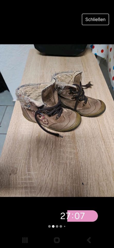 Braune Schnürschuhe,  Größe 25 in Rückersdorf