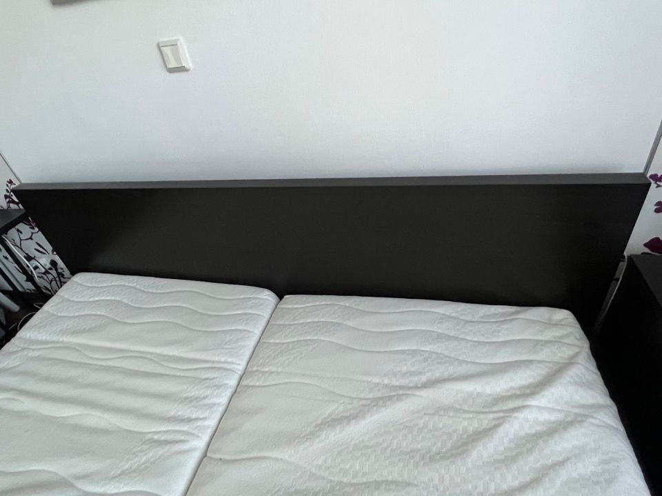 IKEA Bett Malm, 180x200 cm, schwarzbraun, niedrige Variante in Ratingen