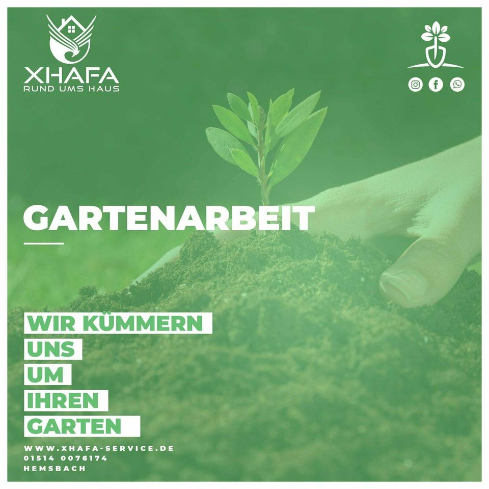 Gartenarbeit, Gartenbau, Rollrasen, Natursteinarbeiten in Hemsbach