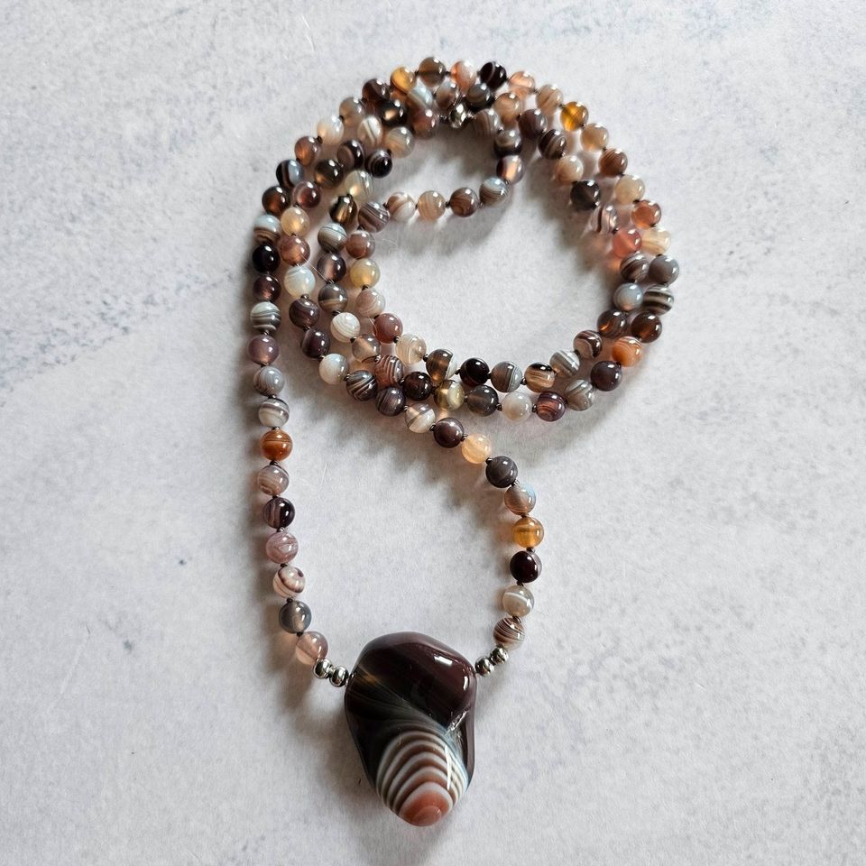 "BOTSWANA" ACHAT MALA, 6 MM, MALA-ZAUBER, EDELSTEINKETTE in Springe