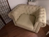 Chesterfield Stil Sessel Echtleder beige Bayern - Esselbach Vorschau