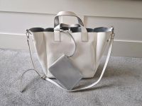 Zara Tasche Weiß Silber mit kleiner Tasche dazu Crossbody Berlin - Tempelhof Vorschau