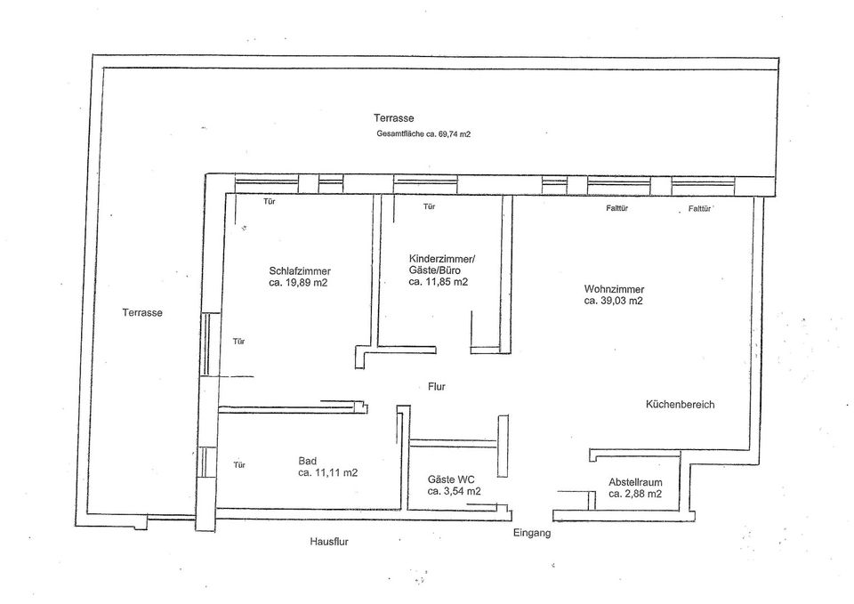 Hochwertige 3-Zi.-Etagenwohnung mit großer Dachterrasse in zentraler Lage in Pocking