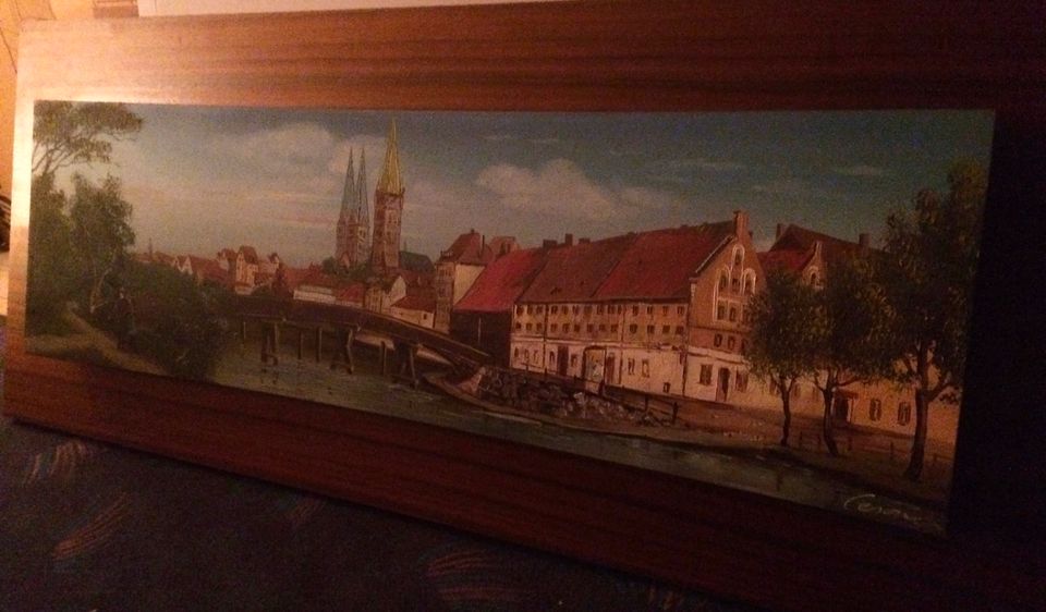 Lübeck Gemälde Panorama Bild Öl auf Holz in Bad Schwartau