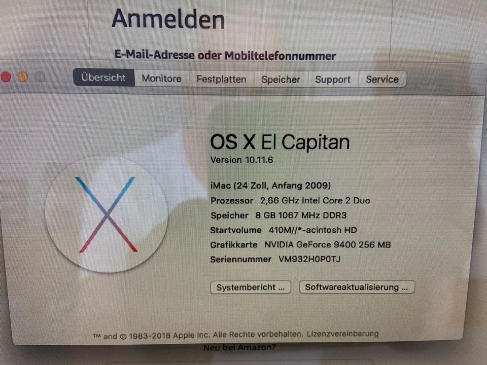 Apple MAC 24 Zoll - Anfang 2009 - OS X El Capitan in Argenbühl