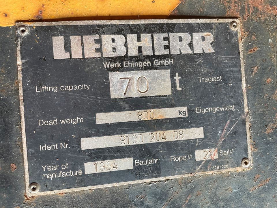 Kran Hakenflasche Liebherr 4-rollig 70 to. in Hof (Saale)