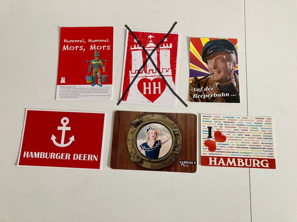 27 Postkarten mit verschiedenen Motiven in Hamburg