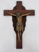 * KRUZIFIX JESUS KREUZ ANTIK ART DECO MESSING HOLZ CHRISTUS Berlin - Charlottenburg Vorschau