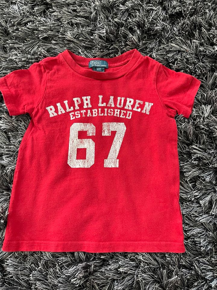 Hochwertiges Designer Kinder T-shirt Ralph Lauren 3 4 98 104 rot in Radebeul