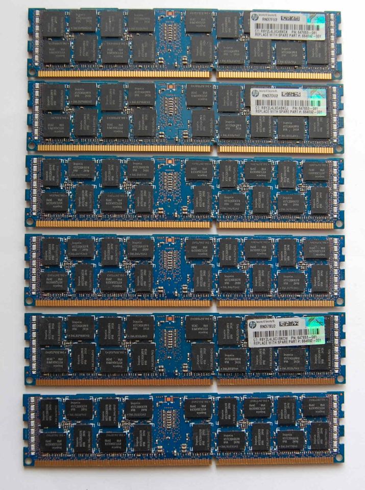 6 x Hynix 16 GB 2Rx4 PC3L-10600R-9-12-E2 RAM Arbeitsspeicher PC in Nördlingen