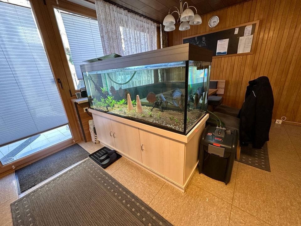 Aquarium mit Alu Abdeckung, Ausenfilter, Unterschrank in Sigmaringen