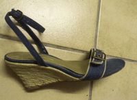 Zara Pumps Sandale mit Keilabsatz Bast Gr. 39 Jeansblau Hessen - Biedenkopf Vorschau