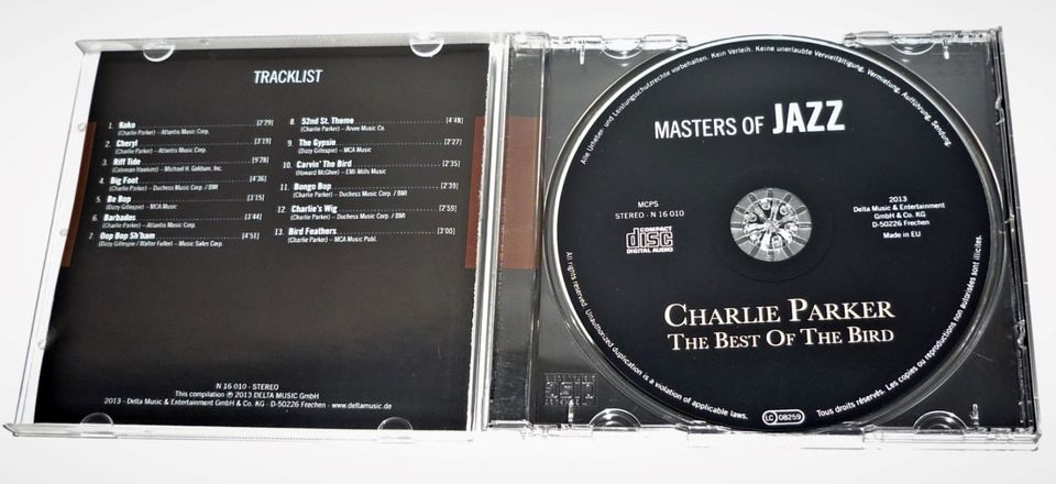 CD MASTERS OF JAZZ CHARLIE PARKER The Best of the Bird – 13 Titel in München