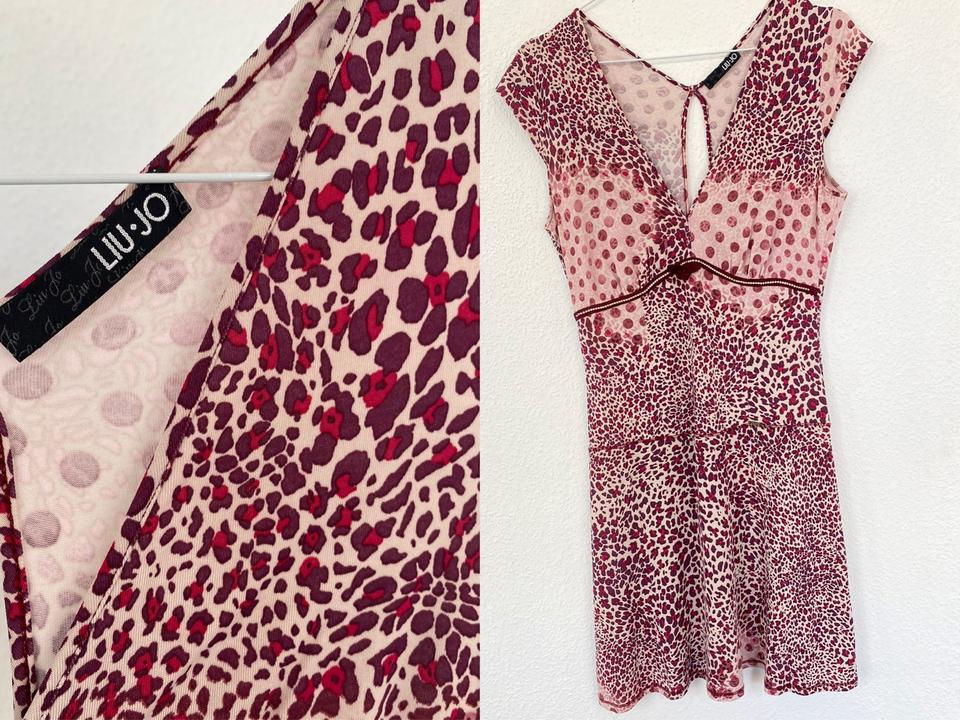 LIU JO Kleid Gr. 36 (D) / 42 IT Stretch Sommer Strass Leo Print in Berlin