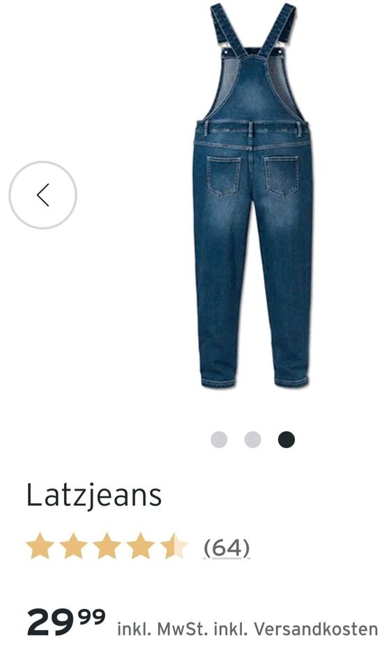 Tchibo Jeans Latzhose Gr. 122/128 blau Mädchen wie neu in Schönkirchen