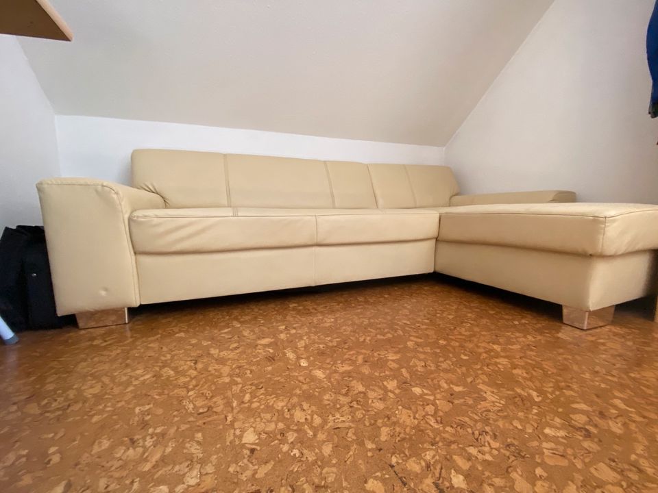 Couch Leder weiß beige in Tännesberg