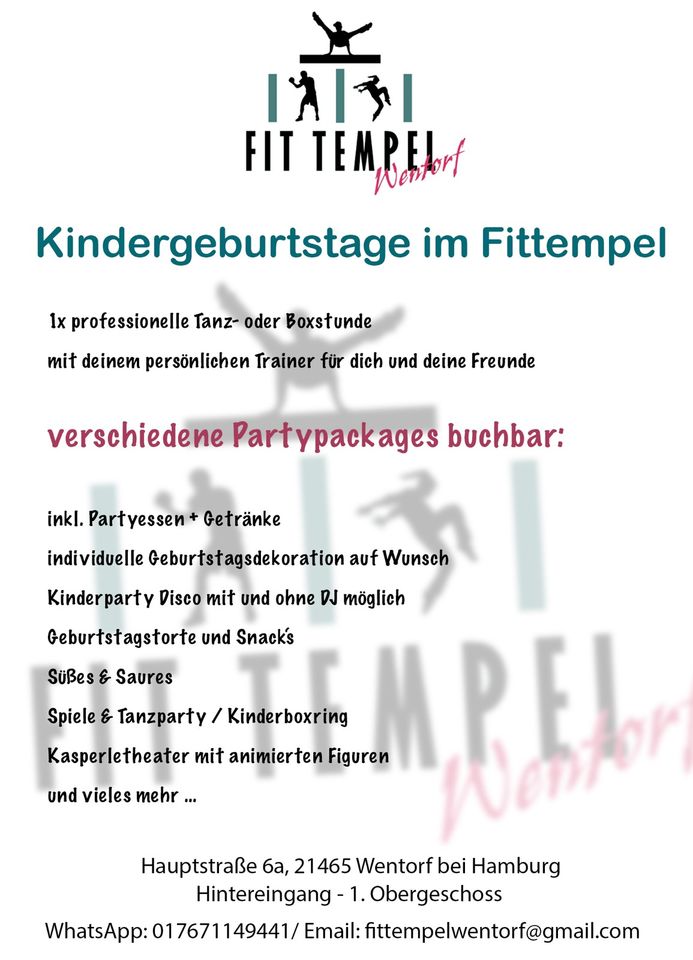 Kindergeburtstag Tanzen Boxen Party Feier Raummiete Kids in Wentorf