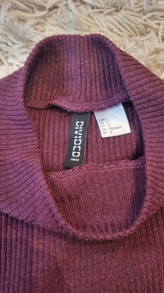 Divided (H&M) Damen Rollkragen Pullover aubergine Gr. L in Pfaffenhofen a.d. Ilm