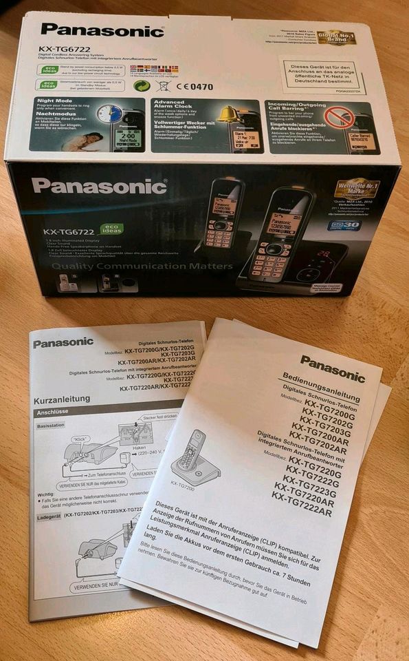 Panasonic KX-TG6722 digitales Schnurlos Telefon Anrufbeantworter in Röslau