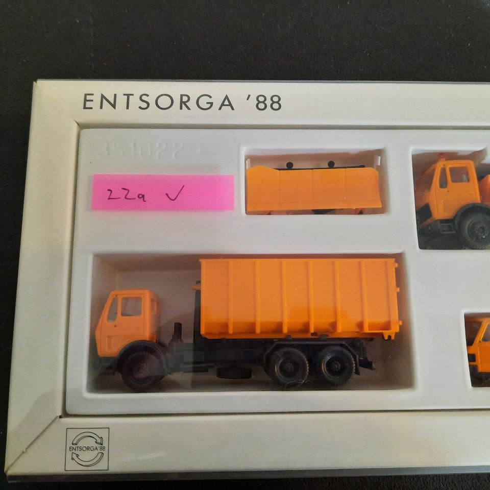 Herpa Set von der Entsorga 1988 3 LKW 1 Pflug 1:87 MB in Offenbach