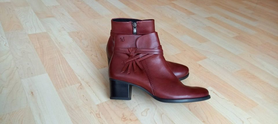 Caprice Damen Leder Stiefelette Gr. 5,5 - 38,5 bordeaux NW! in Emden