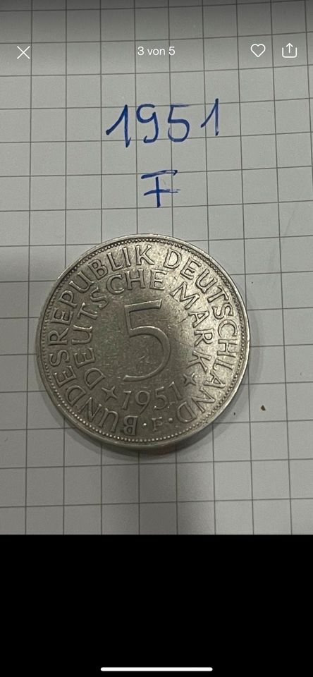 Alte Münze 5 DM in Memmingen