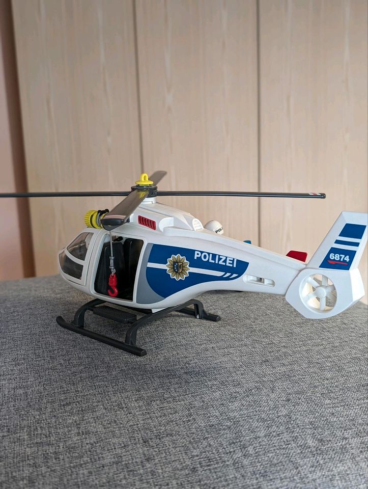 Playmobil Polizei Hubschrauber mit Motorrad in Dülmen