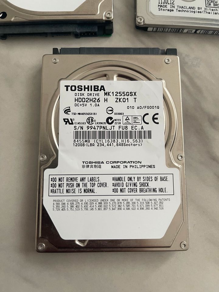 3 x 2,5 Zoll HDD Festplatte 2 Stück 250GB  1 Stück 120 GB Konvult in Hannover