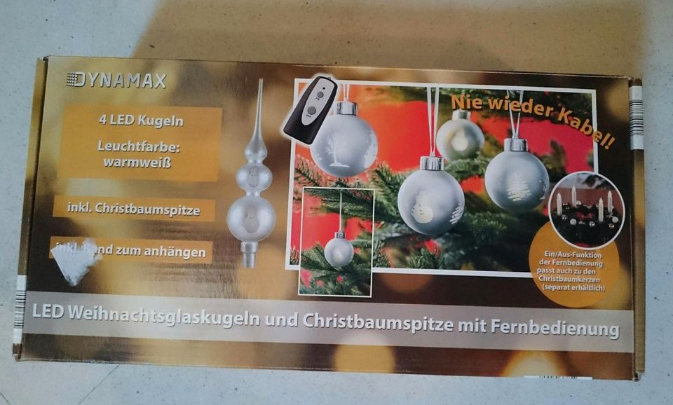 *NEU* LED Weihnachtskugeln mit Baumspitze + Fernbedienung in Ellerau 