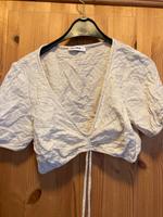 Sommer Top gerafft Puffärmel Schnürung beige gemustert Berlin - Reinickendorf Vorschau