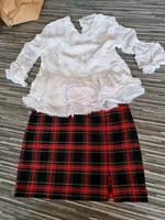 zara set  minirock kariert  rot bluse spitze minikleid  xs s 34 Rheinland-Pfalz - Contwig Vorschau