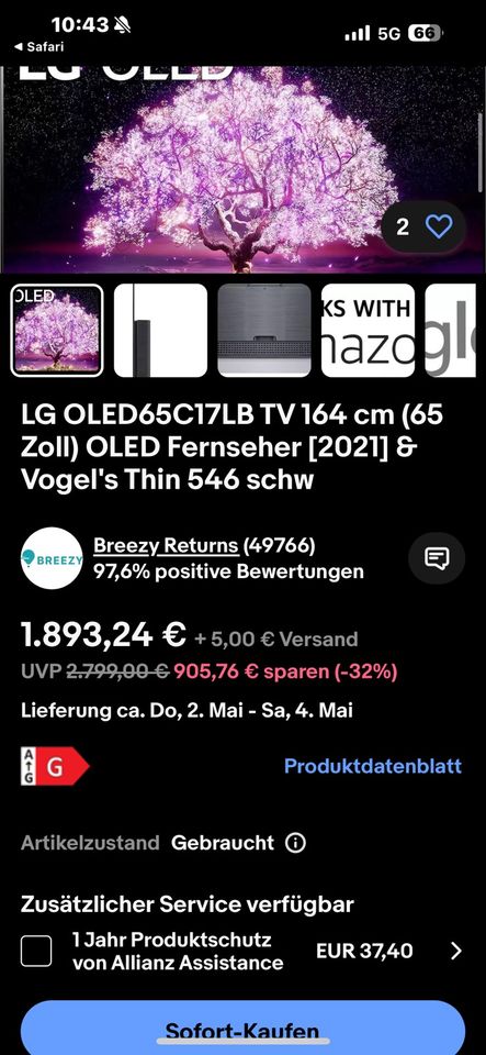 Hallo Ihr Lieben, ich biete meinen LG 4K, HDMI Smart Think usw in Stuttgart