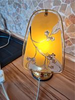 Tischleuchte Deko Vintage Messing Gold Glasscheibe mit Motiv Hessen - Weilrod  Vorschau