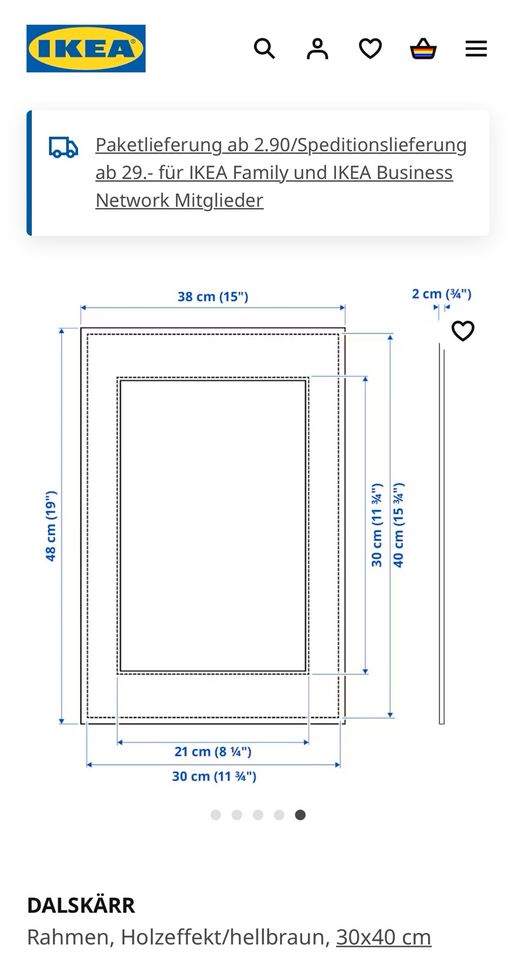 IKEA DALSKÄRR Bilderrahmen 30x40cm (Holz/hellbraun) - 2 Stück in Solingen