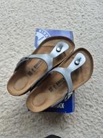 Birkenstock Zehentrenner Silber Gr. 40 Niedersachsen - Ottersberg Vorschau
