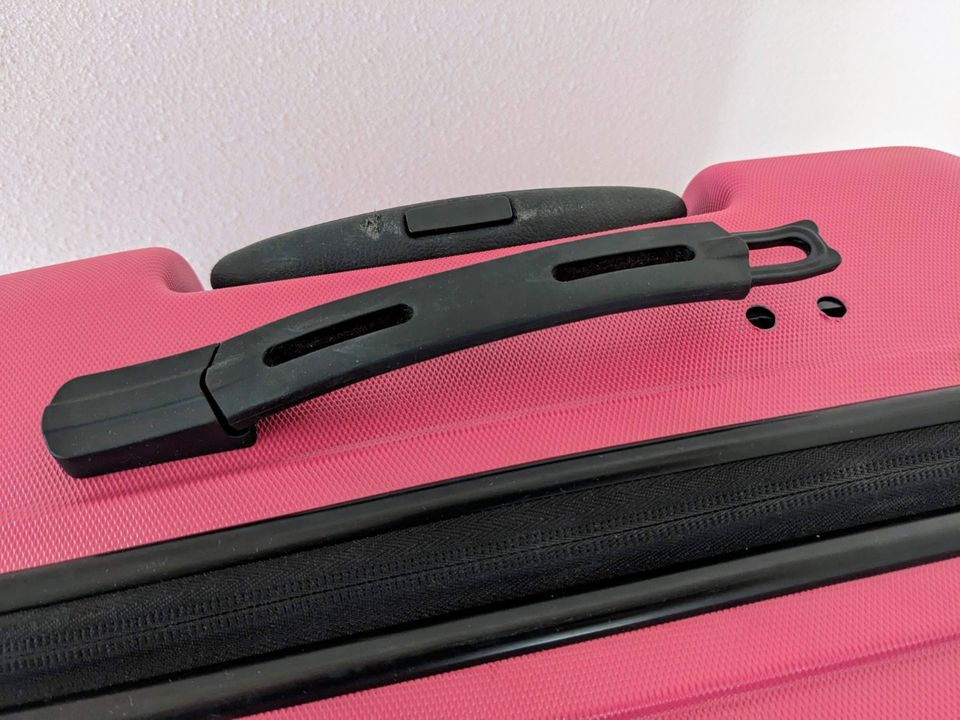 Koffer Reisekoffer Trolley mit TSA-Schloss in Pink in Nümbrecht
