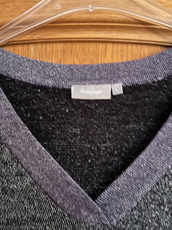 Pullover Fransa, Größe L, schwarz-silber-lila in Hosenfeld
