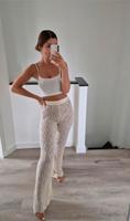 Amisu Damen Hose Größe S,Häkeloptik,Flared Stoffhose,beige/creme Hessen - Roßdorf Vorschau