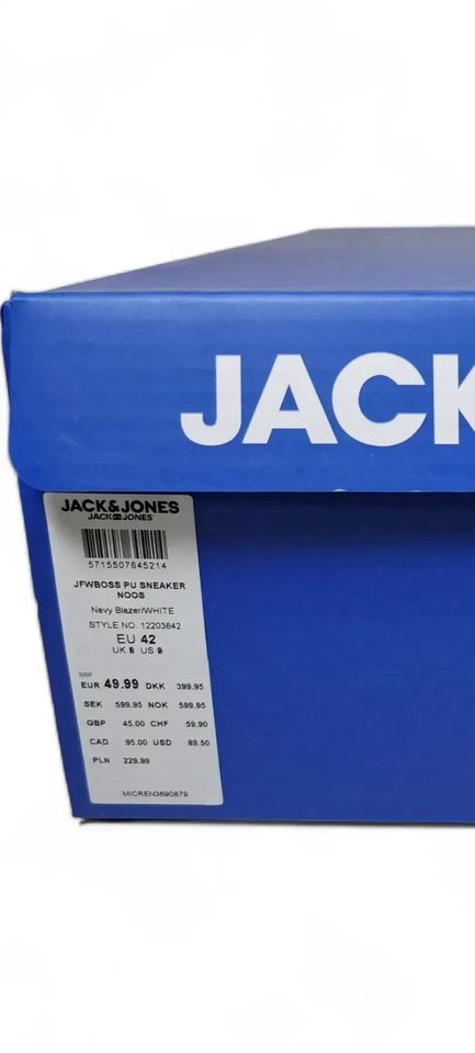 JACK & JONES JFWBOSS Sneaker low Unisex Sneaker Blau Gr. 42 NEU in Minden