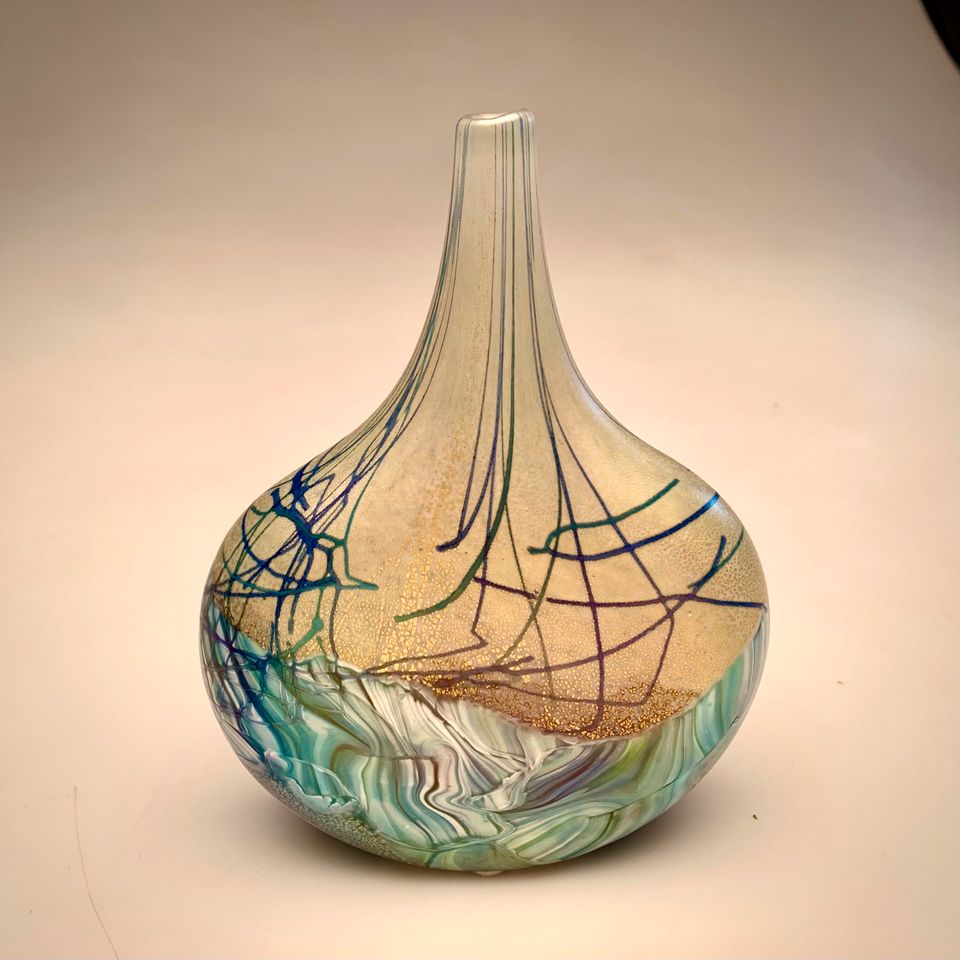 Isle of Wight Glass/Design Michael Harris, seltene Sammlervase in Schwörstadt